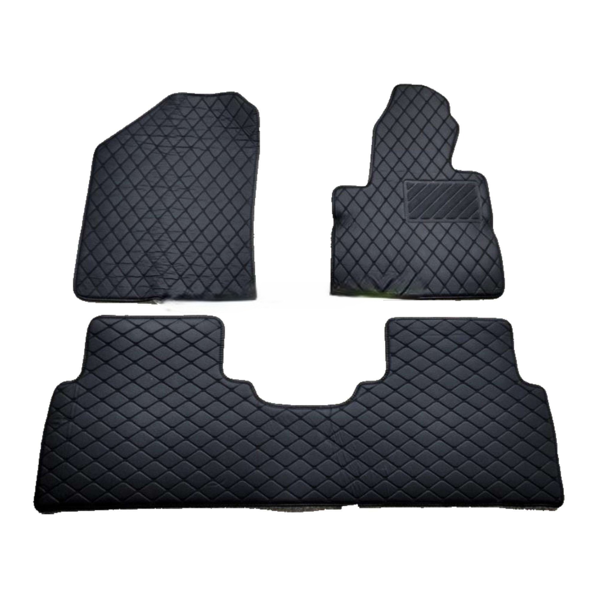 Kia Sorento 7d Custom Floor Mats Black With Multi Thread 3 Pcs Model 2021 2023 Ab Motors